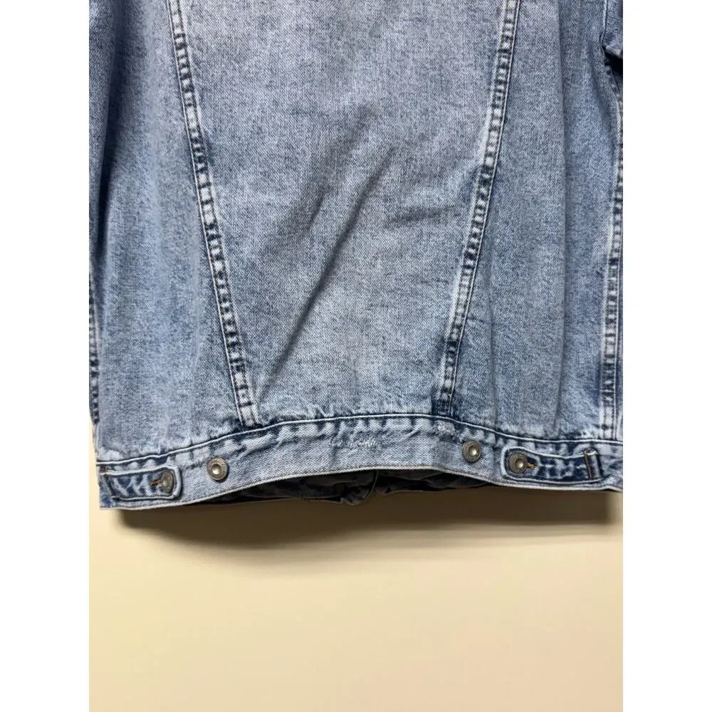 FREE PEOPLE Ramona Denim Trucker Jacket, Oversized, Distressed, Sz XS - Picture 7 of 11